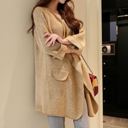 TE86230JYS Korean fashion loose knitting maternity cardigan long sweater