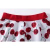 TE9079LLYG Europe fashion cherries print sleeveless tops with A-line skirt