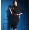 TE9083LLYG Europe fashion stand collar temperament stripes dress