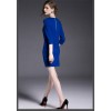 TE9084LLYG Europe fashion v-neck pure color pocket slim dress