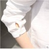 TE1102YMNZ Loose V-neck cotton ramie long sleeve blouse