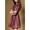 TE923XNH Europe fashion heart print jacquard weave A-line dress