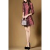 TE923XNH Europe fashion heart print jacquard weave A-line dress