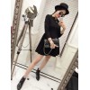 TE9384YBF Wave neckline slim long sleeve dress