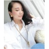 TE9385YBF Batwing sleeve flouncing drape sleeve white shirt