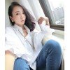 TE9385YBF Batwing sleeve flouncing drape sleeve white shirt