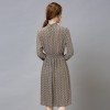 TE9546JDYJ Korean style print slim waist long sleeve chiffon dress