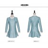 TE9601LLYG Europe fashion temperament lace splicing long sleeve dress