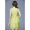 TE9627LLYG Fashion temperament round neck A-line sleeveless dress