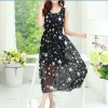 TE9848MSJ Stars print bohemia sleeveless chiffon maxi dress