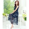 TE9848MSJ Stars print bohemia sleeveless chiffon maxi dress