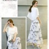 TE9851MSJ Bohemia style fake two piece chiffon beach maxi dress