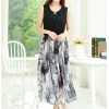 TE9852MSJ Korean fashion color matching slim waist long dress