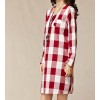 TE9854MSJ Large size loose checks long sleeve dress