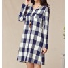 TE9854MSJ Large size loose checks long sleeve dress