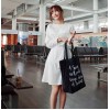 TE9855MSJ Autumn fashion round neck long sleeve shirt dress