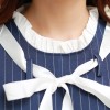 TE9857MSJ Preppy style stripes splicing autumn dress