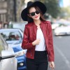 TE0291XYW New style Korean fashion stand collar PU leather jacket