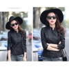 TE0291XYW New style Korean fashion stand collar PU leather jacket