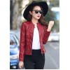 TE0291XYW New style Korean fashion stand collar PU leather jacket