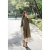 TE1115GJ Korean fashion v-neck loose casual ramie cotton long dress