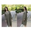 TE1115GJ Korean fashion v-neck loose casual ramie cotton long dress