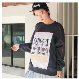 TE1130SLQL Korean style print wool sweatshirt