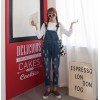 TE1161DXE Japanese style holes loose denim overall