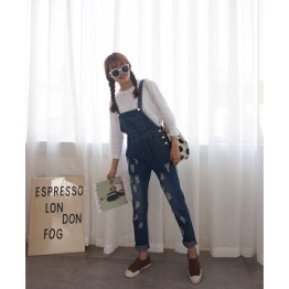 TE1161DXE Japanese style holes loose denim overall