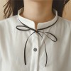 TE128XXYJ Korean fashion pure color lacing neck blouse