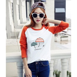 TE1517TGFS Fashion umbrella print color matching t-shirt