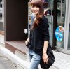 TE1631RHDM Simple v-neck slim forked tail t-shirt