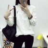 TE1652MLCS Cartoon robot print simple white shirt