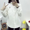 TE1652MLCS Cartoon robot print simple white shirt