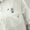 TE1652MLCS Cartoon robot print simple white shirt