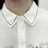 TE1654MLCS Embroidery fresh comfortable white shirt