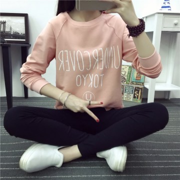 TE1656MLCS Letters print irregular fresh cotton sweatshirt