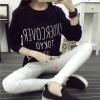 TE1656MLCS Letters print irregular fresh cotton sweatshirt