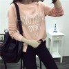 TE1656MLCS Letters print irregular fresh cotton sweatshirt