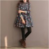 TE1664MLCS Forest vintage suede print dress