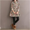 TE1664MLCS Forest vintage suede print dress