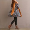 TE1664MLCS Forest vintage suede print dress