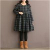 TE1666MLCS Vintage fresh girl stripes checks loose dress