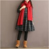 TE1666MLCS Vintage fresh girl stripes checks loose dress