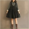 TE1667MLCS Vintage sleeveless corduroy vest dress
