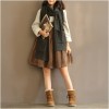 TE1667MLCS Vintage sleeveless corduroy vest dress