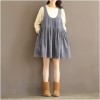 TE1667MLCS Vintage sleeveless corduroy vest dress