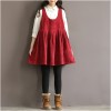 TE1667MLCS Vintage sleeveless corduroy vest dress