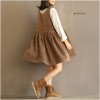 TE1667MLCS Vintage sleeveless corduroy vest dress