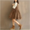 TE1667MLCS Vintage sleeveless corduroy vest dress